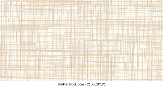 Cream seamless pattern imitating burlap or gauze. Hessian sackcloth woven background. Homespun rough jute linen fabric. Cotton tablecloth. Worn canvas texture.