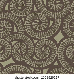 cream seamless vector negatives pattern on brown background