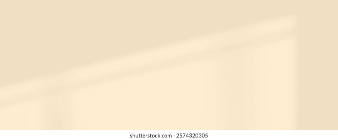 Cream shadow background with a soft, smooth texture. The background features a subtle shadow effect. Cream color adds warmth to the background. Minimal soft shadow background vector