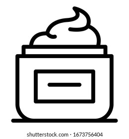 Cream shoe jar icon. Outline cream shoe jar vector icon for web design isolated on white background
