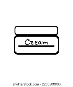 Cream simple linear doodle sketch. Vector illustration isolated on white background. 