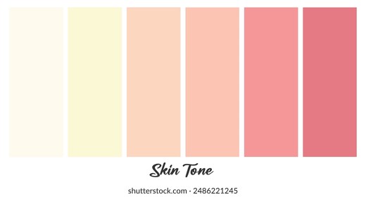 Cream skin tones color palette vector