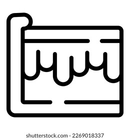 Cream slice cake icon outline vector. Bakery food. Pastry piece