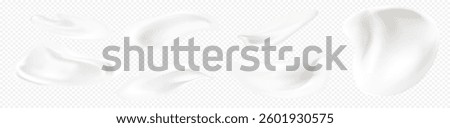 Cream smears on transparent background. Smears of cosmetic products for your creative design. Vector illustration. Eps 10