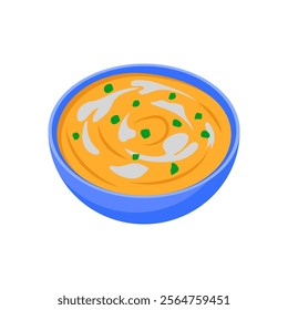 Cream Soup , Autumn Isolated Vector Illustration