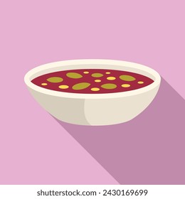 Cream soup food icon flat vector. Cooking dish menu. Vegetable dinner