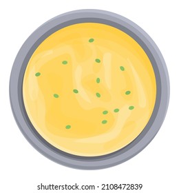 Cream soup icon cartoon vector. Hot bowl. Vegetable plate