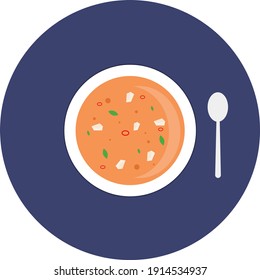 Cream soup, illustration, vector on a white background.