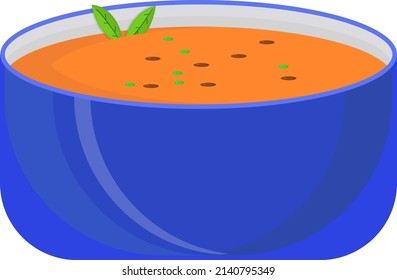 Sopa crema, ilustración, vector sobre un fondo blanco.