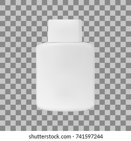 Cream, soups, foams, shampoo bottle in a realistic style isolated on transparent background. 3d. Stock - Vector illustration for your design and business