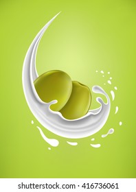 cream splash with olive