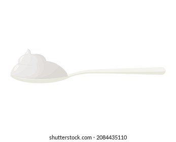 Cream spoon. Mayonnaise sauce, yogurt, sour-cream in teaspoon or tablespoon.