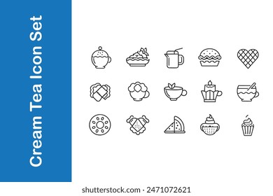 Cream tea icon set in various styles with vector collections. 