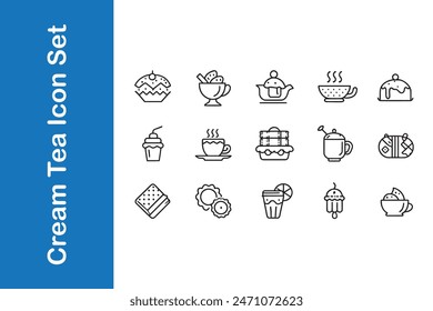Cream tea icon set in various styles with vector collections. 
