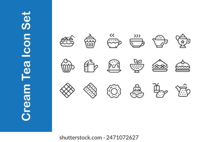 Icono de té crema en varios estilos con colecciones de Vector. 