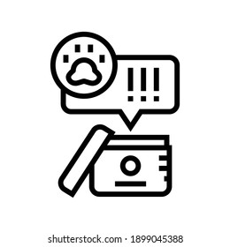 cream testing on animal line icon vector. cream testing on animal sign. isolated contour symbol black illustration