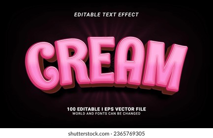 Estilo gráfico de efecto de texto de crema