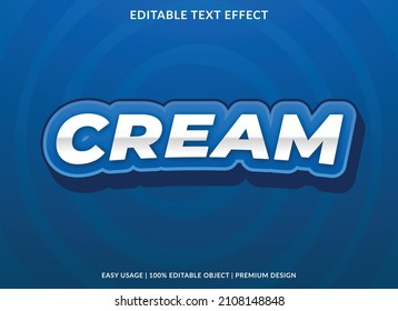cream text effect logo template design with bold and abstract style background