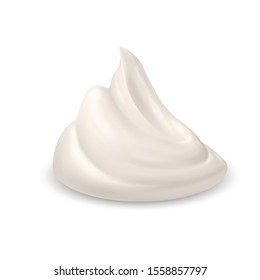 Cream Texture Isolated on White Background. Facial Creme, Foam, Gel or Body Lotion Skincare Icon. Illustration Ice Cream Product Swatch