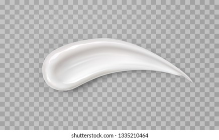 Cream texture stroke isolated on transparent background. Facial creme, foam, gel or body lotion skincare icon. Vector face cream cosmetic product smear swatch. - Shutterstock ID 1335210464
