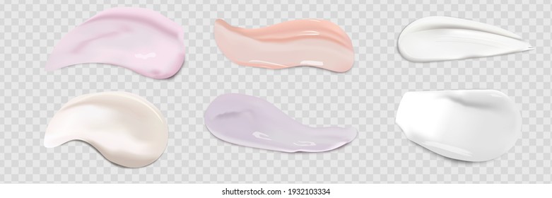 Cream texture stroke isolated on transparent background. Facial creme, foam, gel or body lotion skincare icon. - Shutterstock ID 1932103334