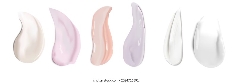 Cream texture stroke isolated on transparent background. Facial creme, foam, gel or body lotion skincare icon. Vector face cream cosmetic product smear swatch. - Shutterstock ID 2024716391