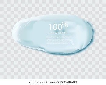 Trazo de textura de crema aislado sobre fondo transparente. Crema facial, espuma, gel o loción corporal icono de cuidado de la piel. Vector facial crema producto cosmético frotis swatch.