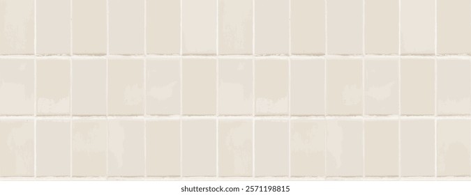 Cream tile background with a glossy texture. The background features cream squares, creating a clean, uniform cream look. Tile pattern background vector. Beige background.