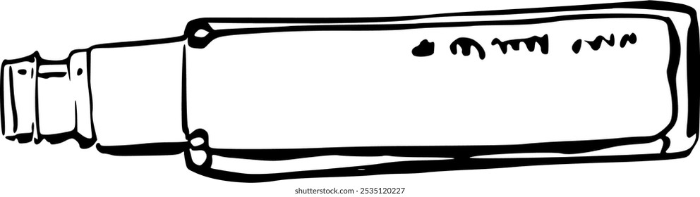Cream tube. Cosmetic Accessories Doodles. Hand drawn vector illlustation on white background