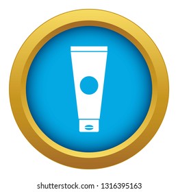 Cream tube icon blue vector isolated on white background for any design