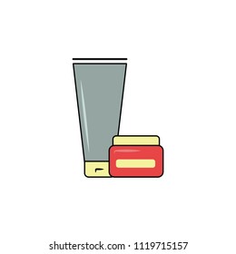 Cream in tube icon. Simple element illustration. Cream in tube symbol design from Barbershop collection set. Can be used for web and mobile on white background