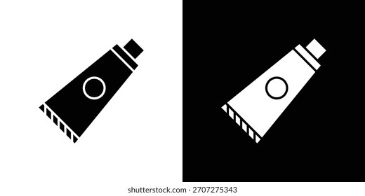 Icono de tubo de crema en conjunto de silueta sólida. Ilustración vectorial.