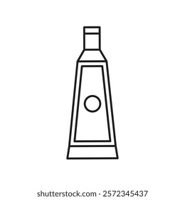 Cream tube icon Vector flat thin line illustration