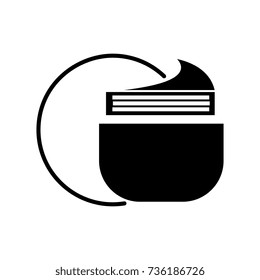 cream tube icon, vector illustration, black sign on isolated background