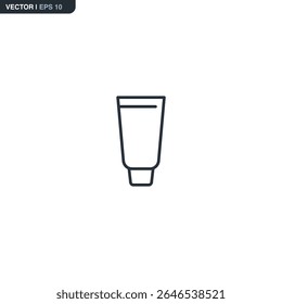 Cream tube, linear style sign for mobile concept and web design. Symbol, logo illustration. Pixel perfect vector graphics