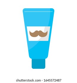 cream tube with mustache product vector illustration design