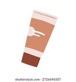 Embalaje de tubo de crema. Embalaje de plástico cerrado con producto cosmético de belleza. Crema hidratante para el cuidado de la piel, loción. Loción hidratante para el cuidado de la piel en paquete. Ilustración vectorial plana aislada sobre fondo blanco