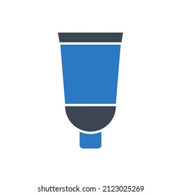 Cream Tube Related Vector Glyph Icon. Drugs icon. Cream Tube sign. Isolated on White Background