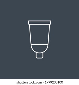 Cream Tube Related Vector Line Icon. Drugs. Isolated on Black Background. Editable Stroke.