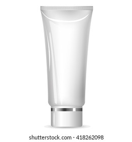 Cream tube with a silver ring full vector