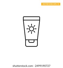 Cream tube, Sunscreen icon vector design illustration