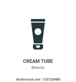 Cream tube vector icon on white background. Flat vector cream tube icon symbol sign from modern beauty collection for mobile concept and web apps design.