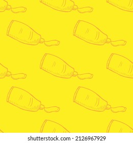 Cream tube vector seamless pattern