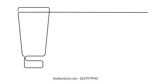 Cream tubes, Continuous one line drawing of cosmetic cream tube. Skin care cream in single line draw illustration. Editable stroke, Moisturizer Continuous Line Illustration