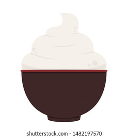 cream vector. cream in cup. wallpaper. free space for text.