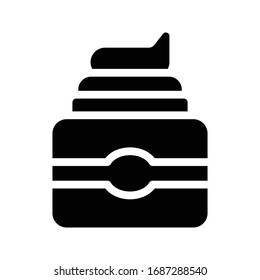 icono plano de glifo vectorial crema 