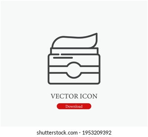 Cream vector icon. Editable stroke. Symbol in Line Art Style for Design, Presentation, Website or Apps Elements, Logo. Pixel vector graphics - Vector