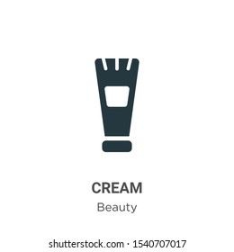 Cream vector icon on white background. Flat vector cream icon symbol sign from modern beauty collection for mobile concept and web apps design.