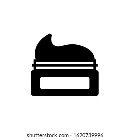 Cream vector icon, cream icon symbol sign in black flat shape design on white background