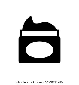 Cream vector icon, cream icon symbol sign in black flat shape design on white background